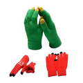 3 Fingers Touch Screen Acrylic Knit Gloves With Colorful Tips